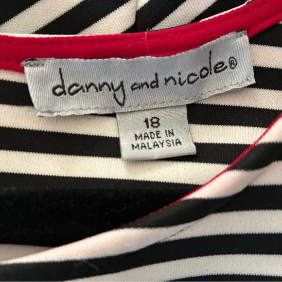 Danny & Nicole Black and White Striped Dress - Picture 3 of 3